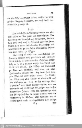 § 37. Die höchste Forst-Nuzzung beruhet