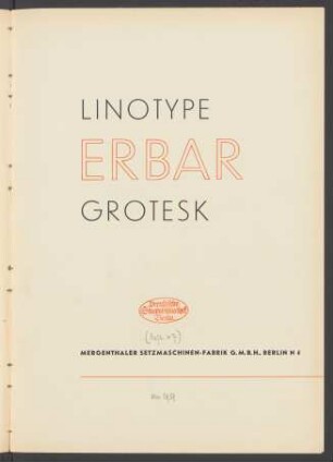 Linotype Erbar Grotesk