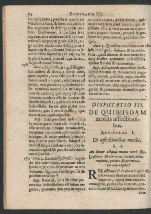 Articulus I. De affectionibus motus.