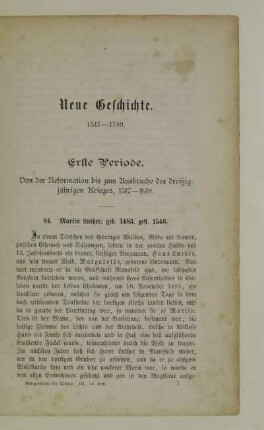 Neue Geschichte. 1517 - 1789