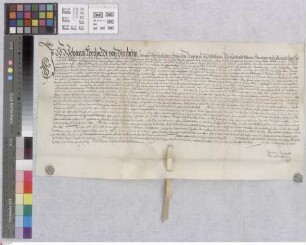 Leeheim: Originalkaufbrief über etliche Güter und gefälle zu Leeheim und Gerau von Johann Eberhard v. Dirnheim herrührend