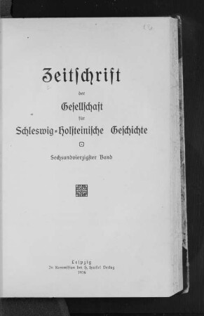 46.1916: Zeitschrift der Gesellschaft für Schleswig-Holsteinische Geschichte