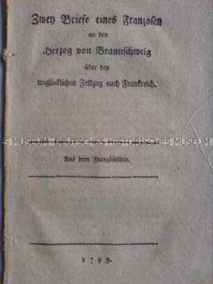Fiktive Briefe eines Franzosen über den Feldzug nach Frankreich