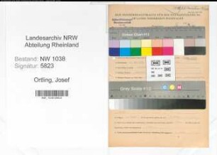 Entnazifizierung Josef Ortling , geb. 13.05.1910 (Apotheker)