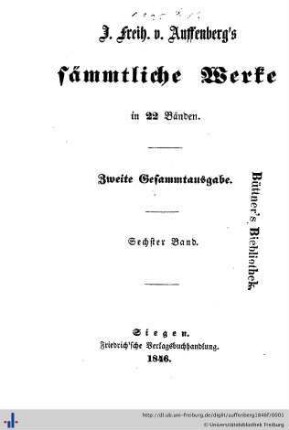 Die Schwestern von Amiens / Fergus Mac Ivor: J. Freih. v. Auffenberg's sämmtliche Werke: in 22 Bänden