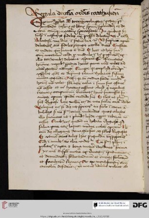 Jacobus de Paradiso, Regula directoria ordinis Carthusiensis