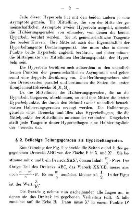 § 2. Beliebige Teilungsgeraden als Hyperbeltangenten