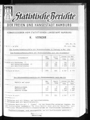 Die Straßenverkehrsunfälle mit Personenschaden in Hamburg im Mai 1964 : Lfd. Nr. 25
