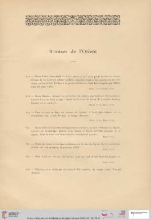 Bronzes de l'Orient (Nr. 817 - 826)