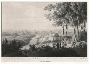 Ansicht der Sächsischen Schweiz vom großen Winterberg aus : Unbekannter Meister. Ansicht der Sächsischen Schweiz vom Großen Winterberg aus. Kupferstich, koloriert, 19,7 x 28 cm. Dresden, Kupferstich-Kabinett