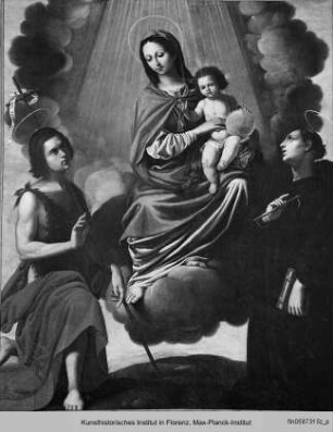 Madonna mit Kind in der Glorie, dem Heiligen Johannes dem Täufer und dem Heiligen Leonhard