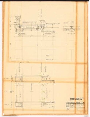 Reichsluftfahrtministerium, Berlin: Saalbau, Vorbau: Schnitt, Grundriss 1:10