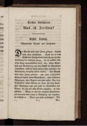 Erster Abschnitt. Was ist Irrthum?