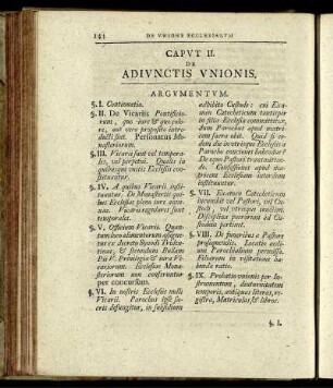 Caput II. Adiunctis Unionis.