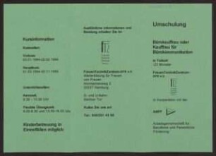 Flyer für Umschulung zur Bürokauffrau oder Kauffrau für Bürokommunikation