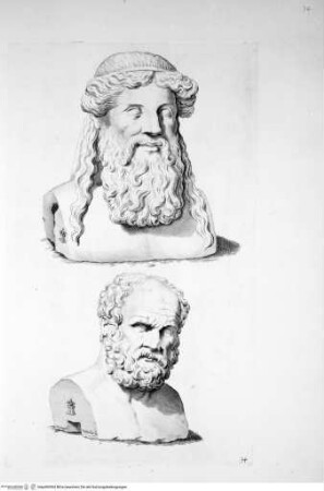 Galleria Giustiniana del marchese Vincenzo Giustiniani. 2 Bände., 2. Band, Tafel 34: Platone; Socrate (nach der Antike)