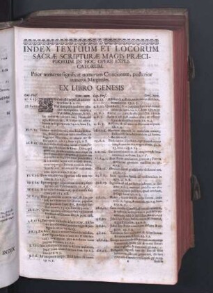 Index Textuum Et Locorum Sacrae Scripturae Magis Praecipuorum In Hoc Opere Explicatorum.
