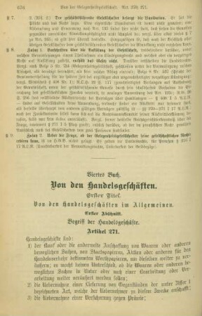 Viertes Buch. Von den Handelsgeschäften