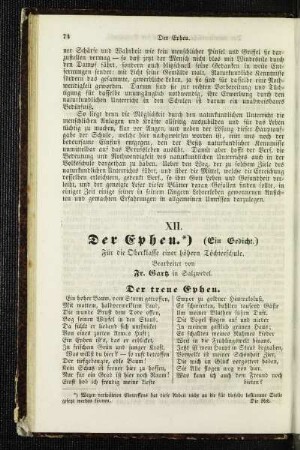 ¬Der¬ Epheu : (ein Gedicht) ; für die Oberklasse einer höhern Töchterschule
