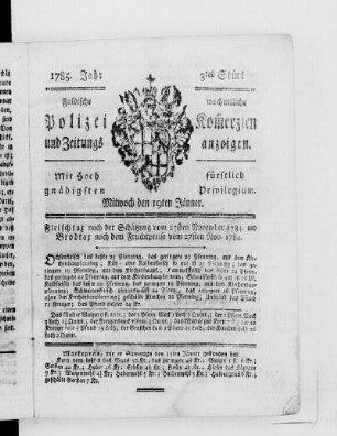 3tes Stück., Ausgabe vom 19. Januar 1785