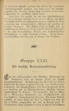 Gruppe XXIII. Die deutsche Kolonialausstellung