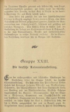 Gruppe XXIII. Die deutsche Kolonialausstellung