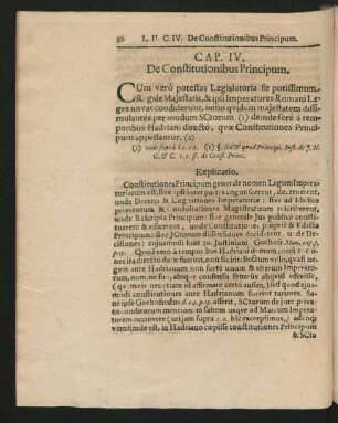 Cap. IV. De Constitutionibus Principum.