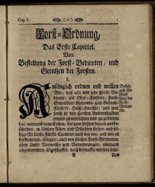 Das Erste Capitel. - Das dritte Capitel.