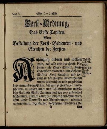Das Erste Capitel. - Das dritte Capitel.