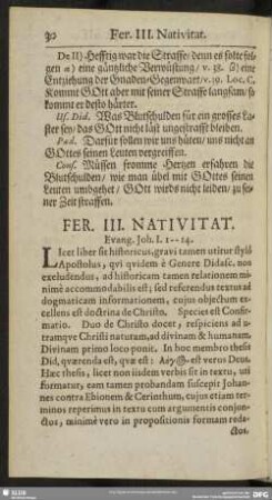 Fer. III. Nativitat. Evang. Joh. I. 1-14