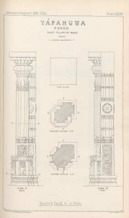 Plate XVII. Yápahuwa. Porch. Right pillar at back (North)