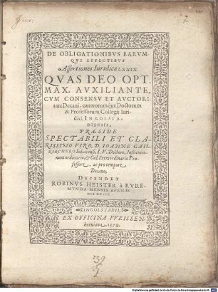 De Obligationibvs Earvmqve Effectibvs Assertiones Iuridicae LXXIX