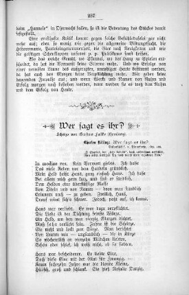 Wer fragt es ihr? Scherzo von Gustav Falke (Hamburg). Charles Kölling: Wer fragt es ihr? Salonstück f. d. Pianoforte. Op- 182. "O Charles, der "sehr belibt", doch unberühmt verschied, Nun wirst berühmt Du noch durch mein erhabenes Lied."