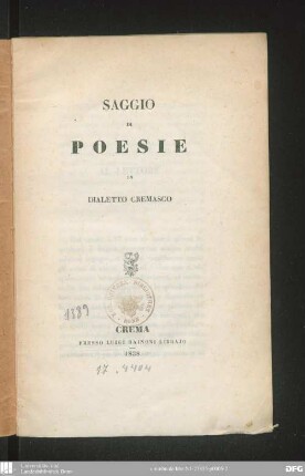 Saggio di poesie in dialetto cremasco