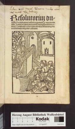 Resolutorium dubioru[m] circa celebratione[m] missaru[m] occurrentiu[m]. p[er] venerabilem d[omi]n[u]m Joanne[m] de lapide doctorem Theologu[m] parisie[n]sem. ordinis Cartusiensis. ex sacrorum canonu[m] probatorumq[ue] doctoru[m] sententijs diligenter collectum