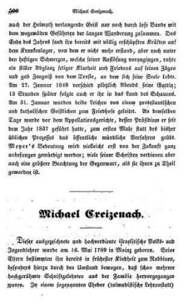 Michael Creizenach / [von Eduard Heyden]