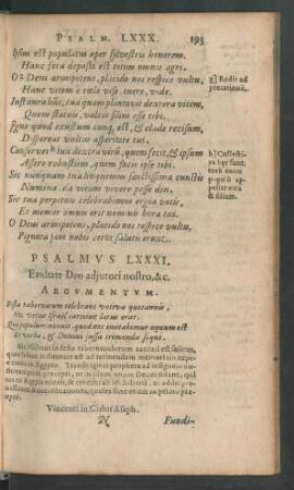 Psalmus LXXXI. - Psalmus XC.