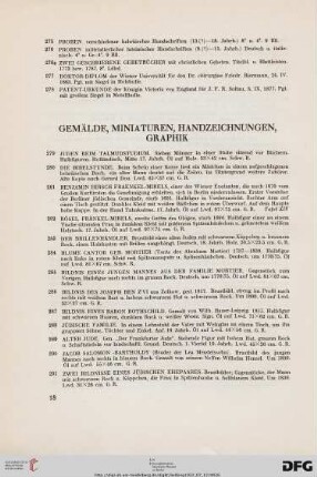 Gemälde, Miniaturen, Handzeichnungen, Graphik (Nr. 279-349)