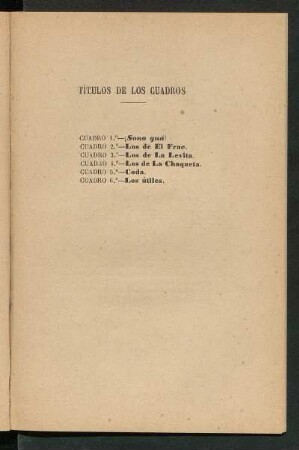 Títulos de los cuadros