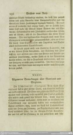 XXXVI. Allgemeine Bemerkungen über Maryland und Virginien