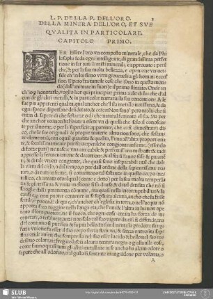 L. P. Della P. Dell'Oro Della Minera Dell'Oro, Et Sue Qualita In Particolare