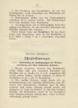 Fünfter Abschnitt. Schlußbestimmungen