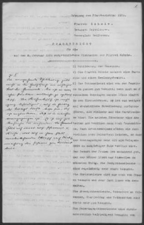 Schmie: Pfarrbericht 1925