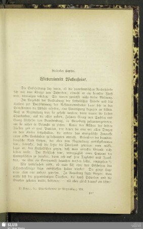 Siebentes Capitel. Wiedereintritt Wallensteins