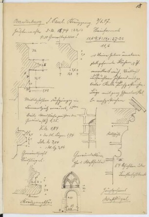 Paulikirche, Brandenburg/Havel: Details Kreuzgang (aus: Skizzen- und Fotoalbum 12)