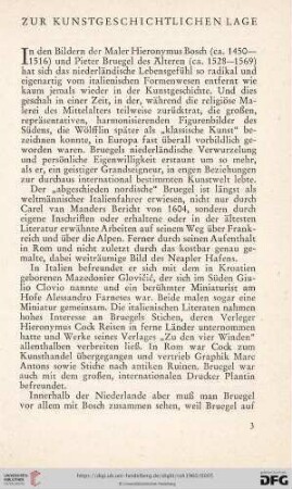 Zur Kunstgeschichtlichen Lage
