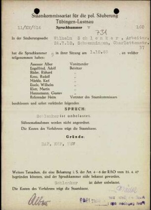 Schlenker, Wilhelm