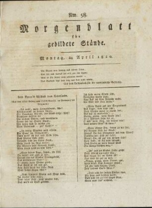 Nro. 98. Montag, 24. April 1820. - Nro. 103. Sonnabend, 29. April 1820.