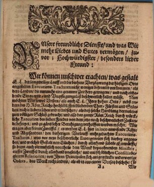 Copia von des Hrn. Pfalzgrafen ... Durchlt. an des Hrn. Churfürsten zu Mayntz ... abgelassenen Schreibens