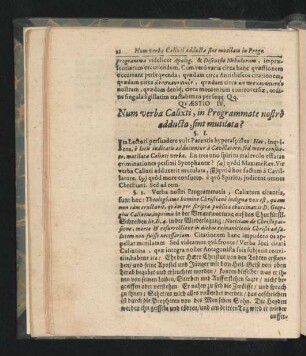 Quaestio IV. Num verba Calixti, in Programmate nostro adducta, sint mutilata?